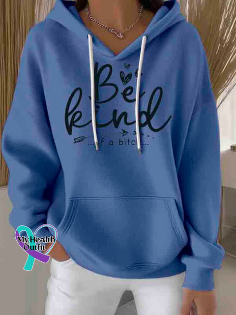 Be Kind Art Casual Hoodie Sweatshirt Blue / S
