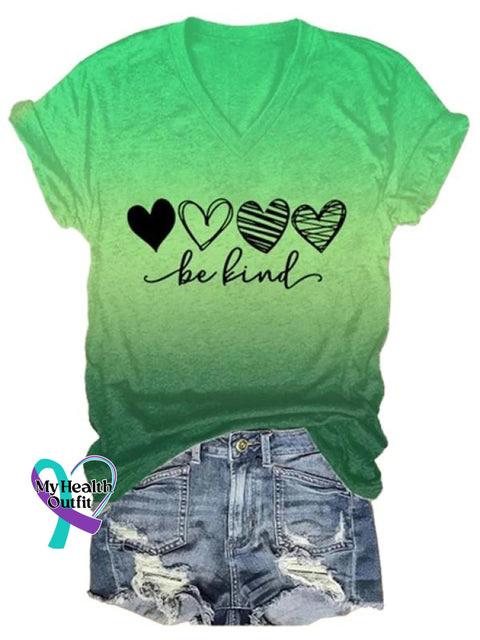 Be Kind Art Casual T-Shirt Green / S
