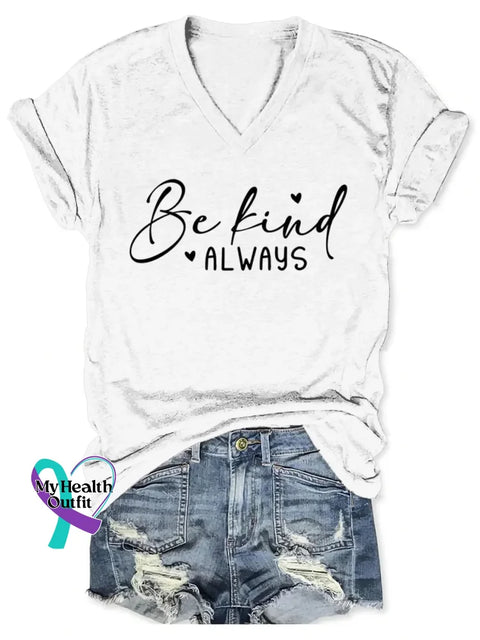 Be Kind Art Print Casual Hoodie Sweatshirt White / S