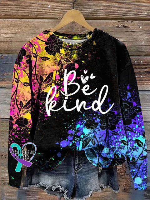 Be Kind Art Print Casual Sweatshirt As Picture / S