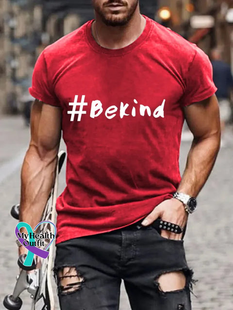 Be Kind Art Print Casual T-Shirt Red / S