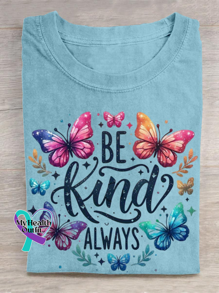 Be Kind Art Print T-shirt Blue / S