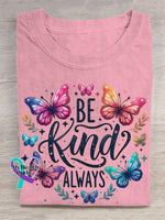 Be Kind Art Print T-shirt Pink / S