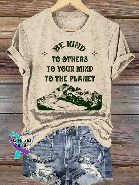 Be Kind Art T-shirt Apricot / S