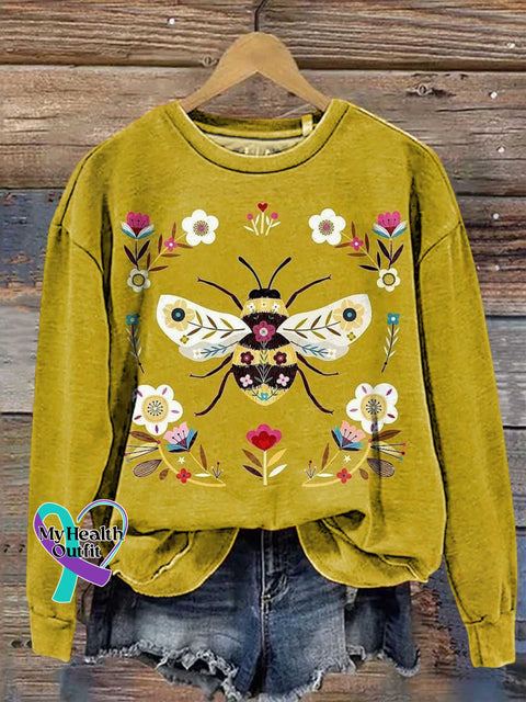 Be Kind Bee Floral Casual Sweatshirt Multicolor / S