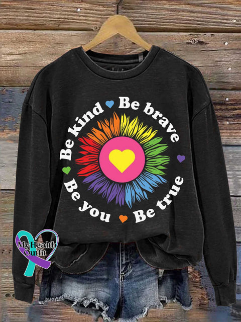 Be Kind Brave True You Casual Sweatshirt Black / S