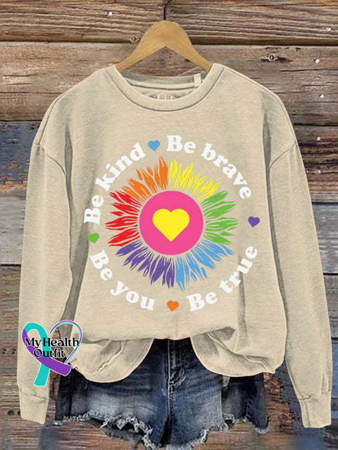 Be Kind Brave True You Casual Sweatshirt Sand / S