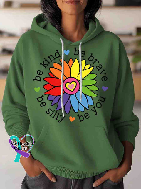 Be Kind Be Brave Be You Be Silly Art Casual Sweatshirt Green / S