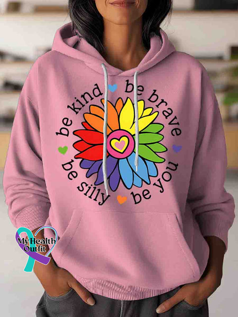 Be Kind Be Brave Be You Be Silly Art Casual Sweatshirt LightPink / S