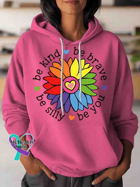 Be Kind Be Brave Be You Be Silly Art Casual Sweatshirt Pink / S