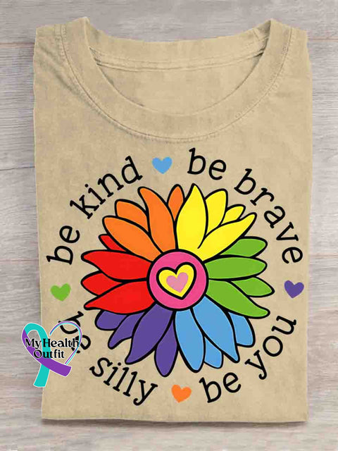 Be Kind Be Brave Be You Be Silly Art T shirt Apricot / S