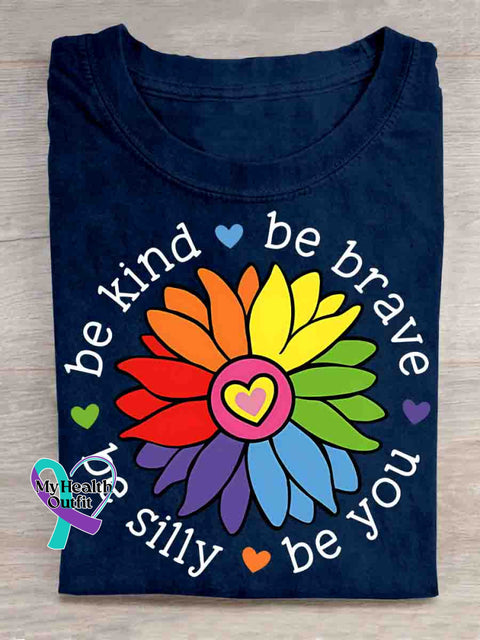 Be Kind Be Brave Be You Be Silly Art T shirt DarkBlue / S
