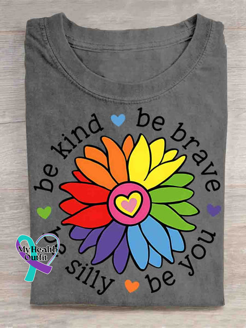 Be Kind Be Brave Be You Be Silly Art T shirt Grey / S
