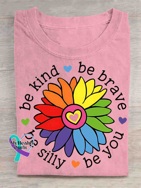 Be Kind Be Brave Be You Be Silly Art T shirt Pink / S