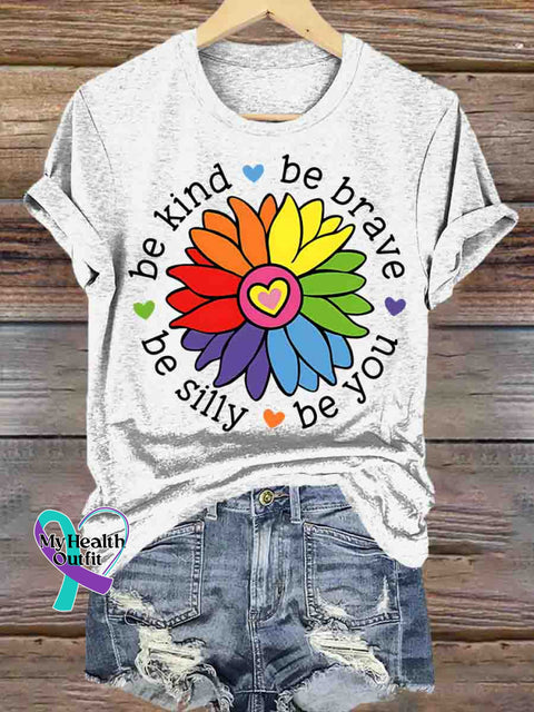 Be Kind Be Brave Be You Be Silly Art T shirt White / S