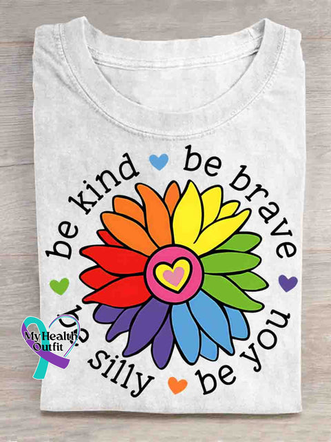 Be Kind Be Brave Be You Be Silly Art T shirt White / S