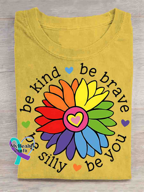 Be Kind Be Brave Be You Be Silly Art T shirt Yellow / S
