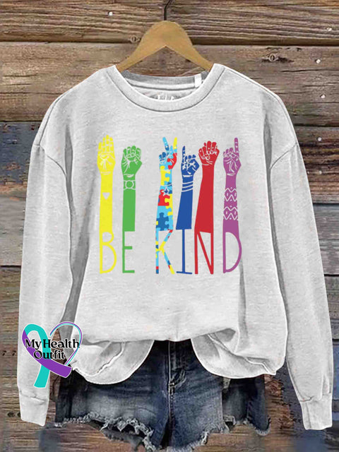 Be Kind Casual Hoodie Sweatshirt White / S