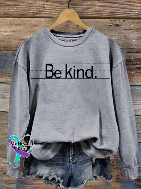 Be Kind Casual Print Sweatshirt Gray / S
