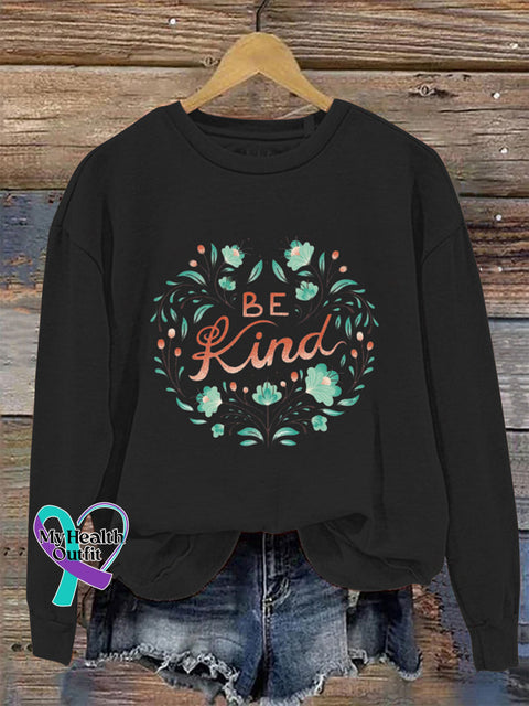 Be Kind Crew Neck Long Sleeve Sweatshirt Black / S