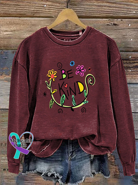 Be Kind Crew Neck Long Sleeve Sweatshirt Claret / S
