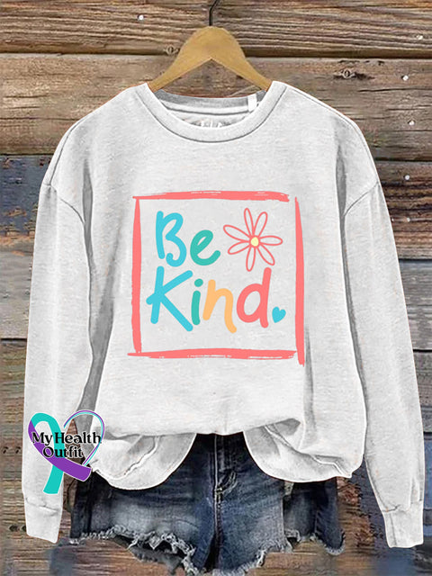 Be Kind Crew Neck Long Sleeve Sweatshirt White / S