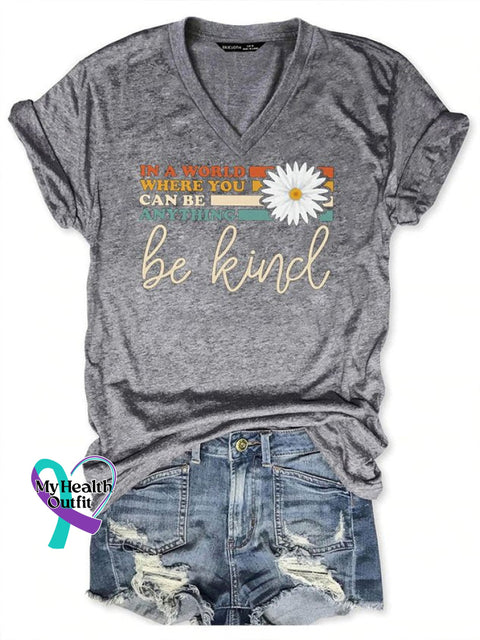 Be Kind Daisy T-Shirt Gray / S(6)