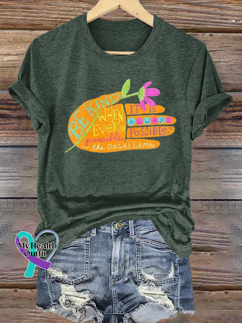 BE KIND DALAI LAMA QUOTES T-shirt Green / S