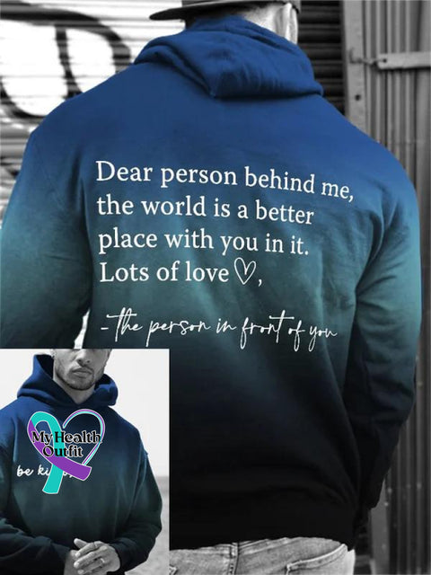 Be Kind Dear Person Behind Me Art Print Casual Sweatshirt Blue / S
