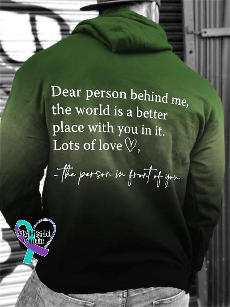 Be Kind Dear Person Behind Me Art Print Casual Sweatshirt Green / S