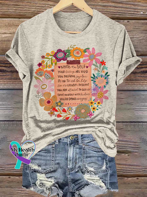 Be Kind Floral Mental Health Awareness T-shirt Sand / S