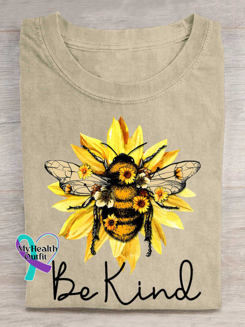 Be Kind Flower Bee T-shirt Sand / S