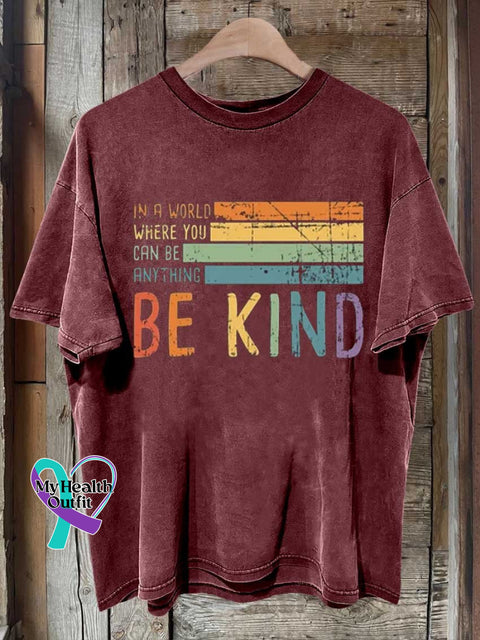 Be Kind In A World Where You Can Anything Love And Peace Rainbow T-Shirt Red / S