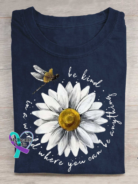 Be Kind In A World Where You Can Be Anything T-shirt Blue / S