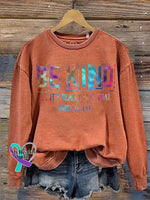 Be Kind It’s Really Not That Hard To Do Casual Print Sweatshirt Orange / S