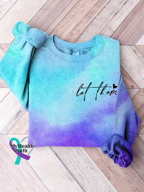 Be Kind Let Them Print Long-Sleeved Sweatshirt Multicolor / S