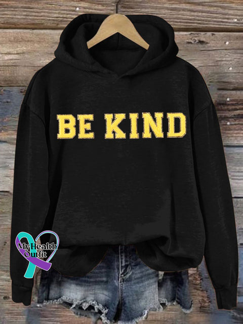 Be Kind Letter Print Casual Sweatshirt Black / S