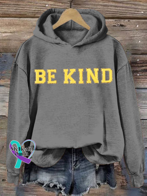 Be Kind Letter Print Casual Sweatshirt Grey / S