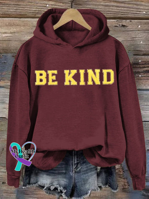 Be Kind Letter Print Casual Sweatshirt Maroon / S