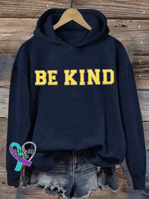 Be Kind Letter Print Casual Sweatshirt Navyblue / S