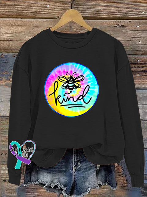 Be Kind Long Sleeve Crew Neck Casual Sweatshirt Black / S
