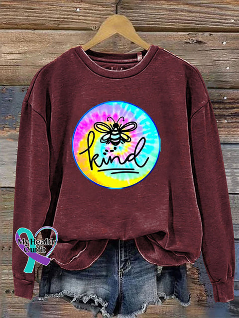 Be Kind Long Sleeve Crew Neck Casual Sweatshirt Claret / S