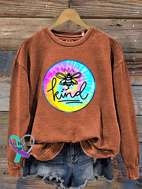 Be Kind Long Sleeve Crew Neck Casual Sweatshirt Orange / S