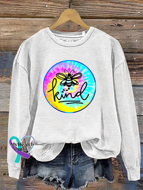 Be Kind Long Sleeve Crew Neck Casual Sweatshirt White / S