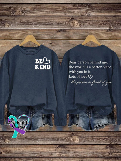Be Kind Lots Of Love Suicide Prevention Awareness Print Casual Sweatshirt Dark Blue / S