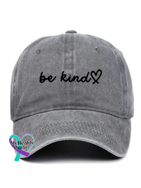 Be Kind Mental Health Awareness Art Pattern Casual Print Hats Grey / Onesize
