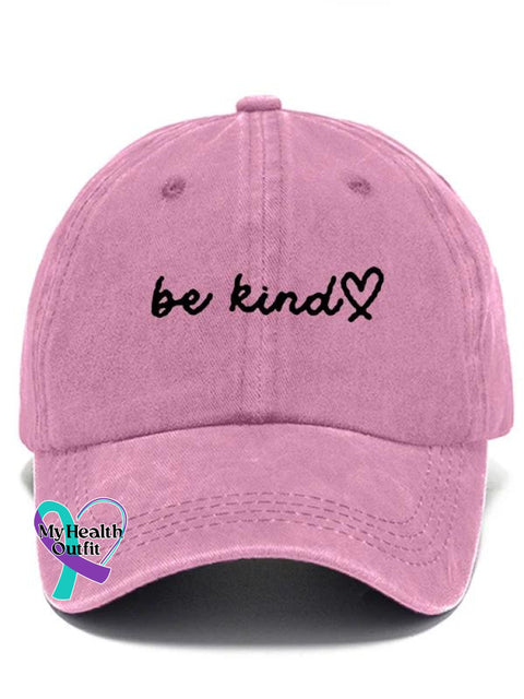 Be Kind Mental Health Awareness Art Pattern Casual Print Hats Pink / Onesize