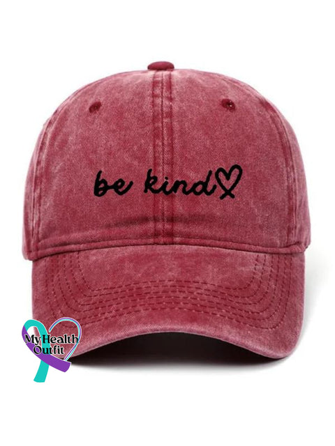 Be Kind Mental Health Awareness Art Pattern Casual Print Hats Red / Onesize