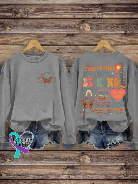 Be Kind Mental Health Casual Sweatshirt Grey / S