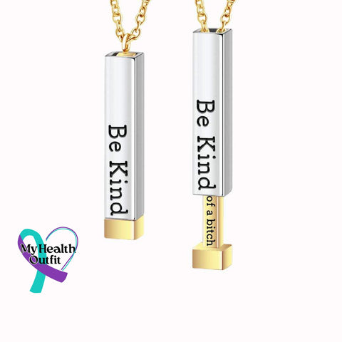 Be Kind...of A Bi♥︎Ch-Hidden Message Necklace Gold / Onesize